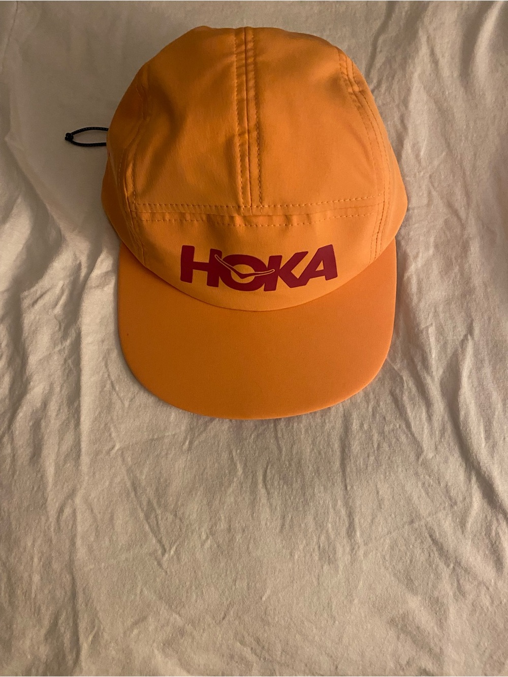 Hoka One One Kids Orange Cap with Red Logo